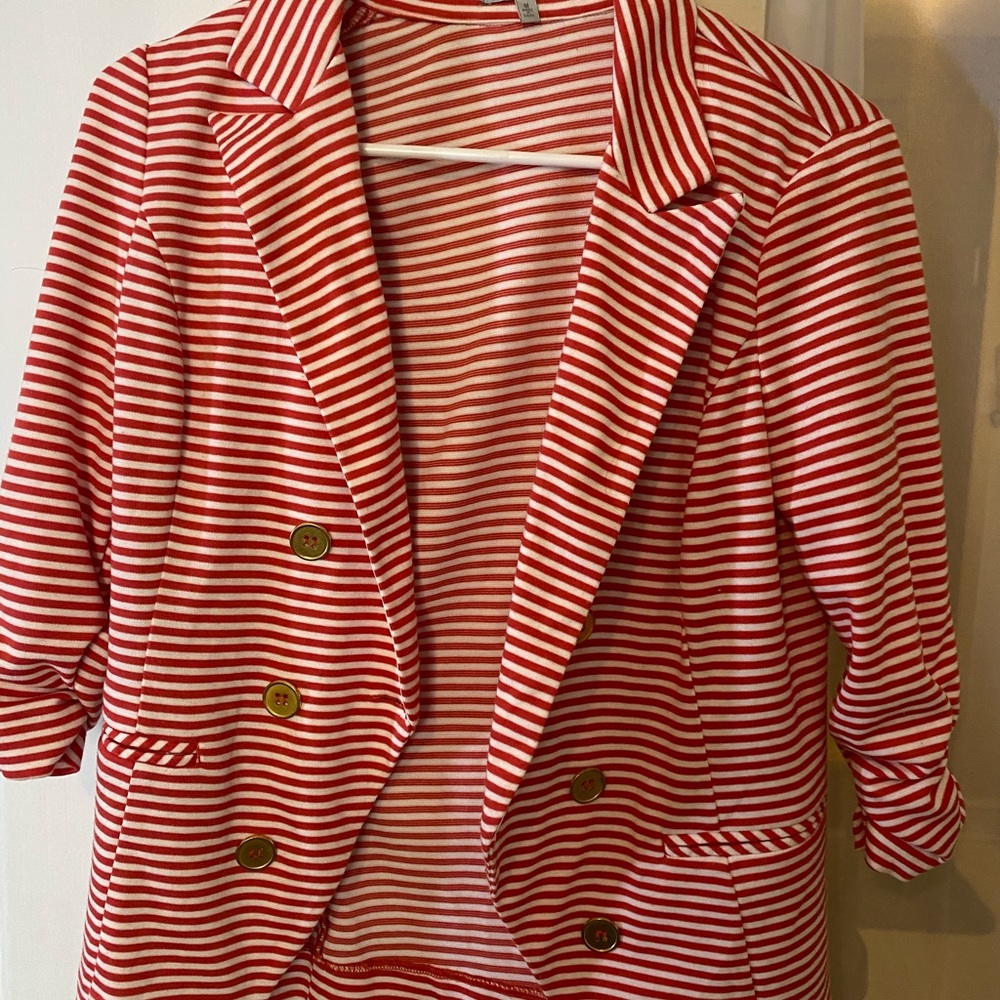 Orange stripped blazer